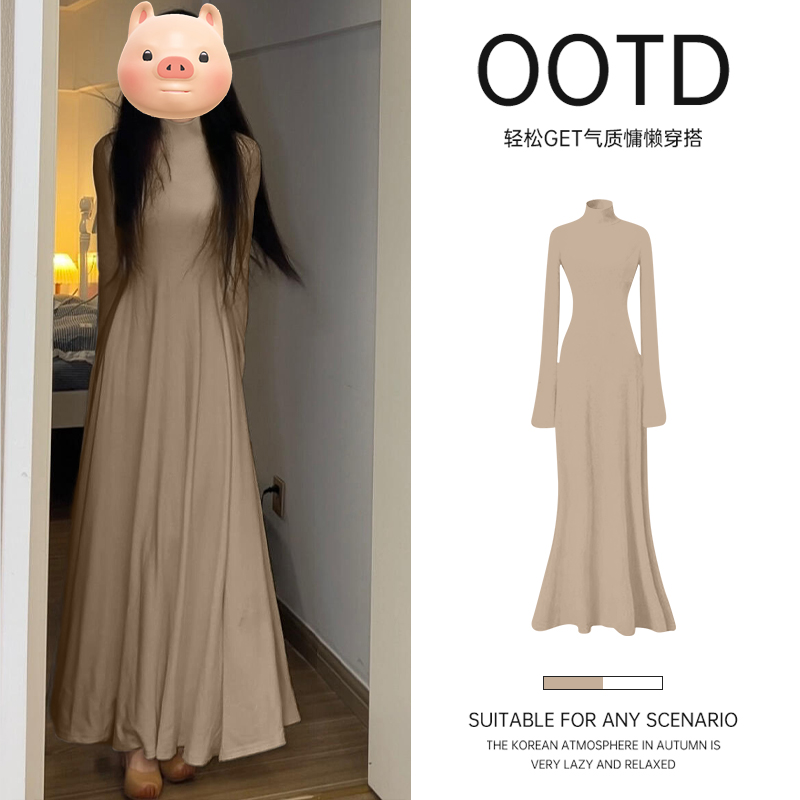 红薯爆款巨好看的早秋长袖连衣裙