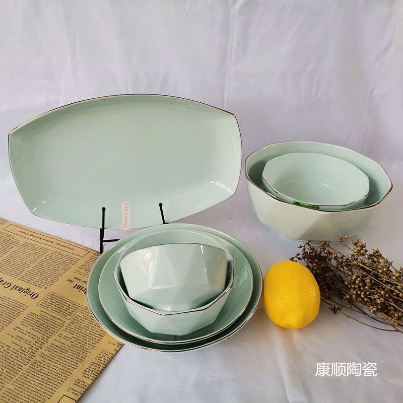 陶瓷餐具 多元店地摊家用碗 钻石碗 陶瓷碗碟饭碗盘吃饭碗碟