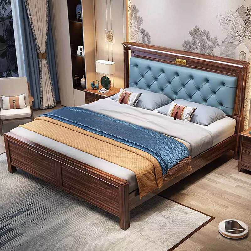 乌金木新中式全实木床古典轻奢1.8米1.5单双人床主卧婚床厂家