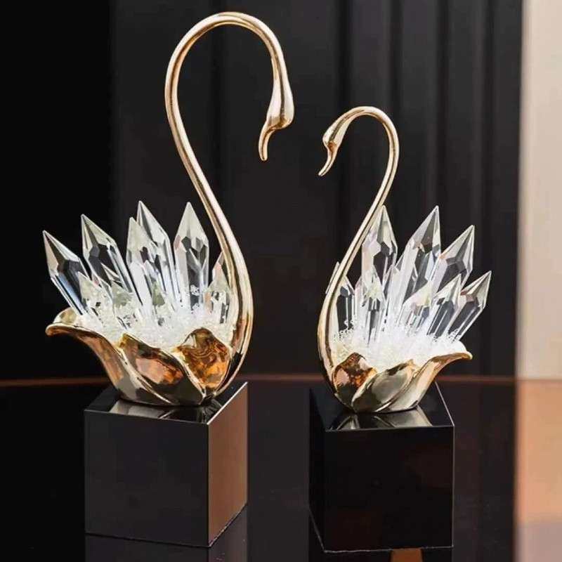 【高品质材料】新款水晶天鹅摆件客厅酒柜卧室上档次天鹅一对新∑,农机/农具/农膜,割灌机/割草机/油锯,淘宝优惠券,粉丝福利购,淘宝优惠卷