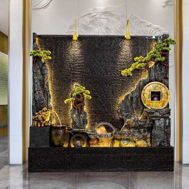 客厅新中式庭院水景水幕墙假山流水喷泉装饰景观造景流水墙摆件,家居饰品,流水摆件,淘宝优惠券,粉丝福利购,淘宝优惠卷