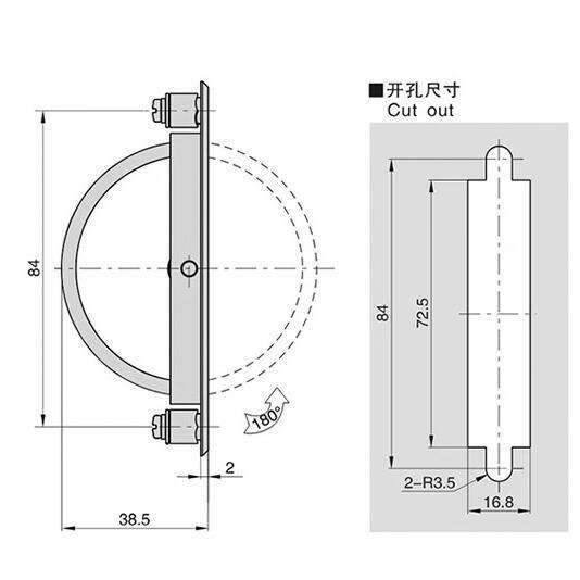 PL005 半圆形拉手 隐形暗拉手 抽屉旋转拉手 LS707电器箱柜拉手