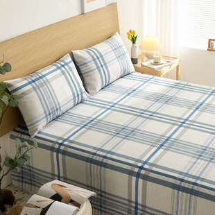 日式加厚床单单件老粗布三件套枕套被单冬款学生宿舍家用耐用
