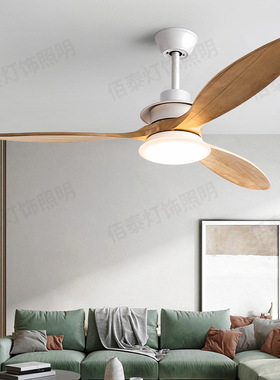 新款实木风扇灯日式小清新家用室内餐厅吊扇灯遥控ceiling fan