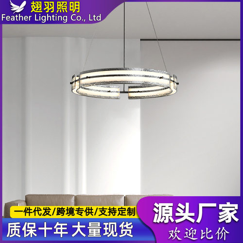 意式极简高端设计感客厅吊灯餐厅圆环LED北欧轻奢卧室主灯全铜灯