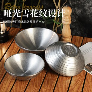 速发04复古怀旧不锈钢感碗高级汤螺外粉碗家用拉面碗户蛳碗大碗