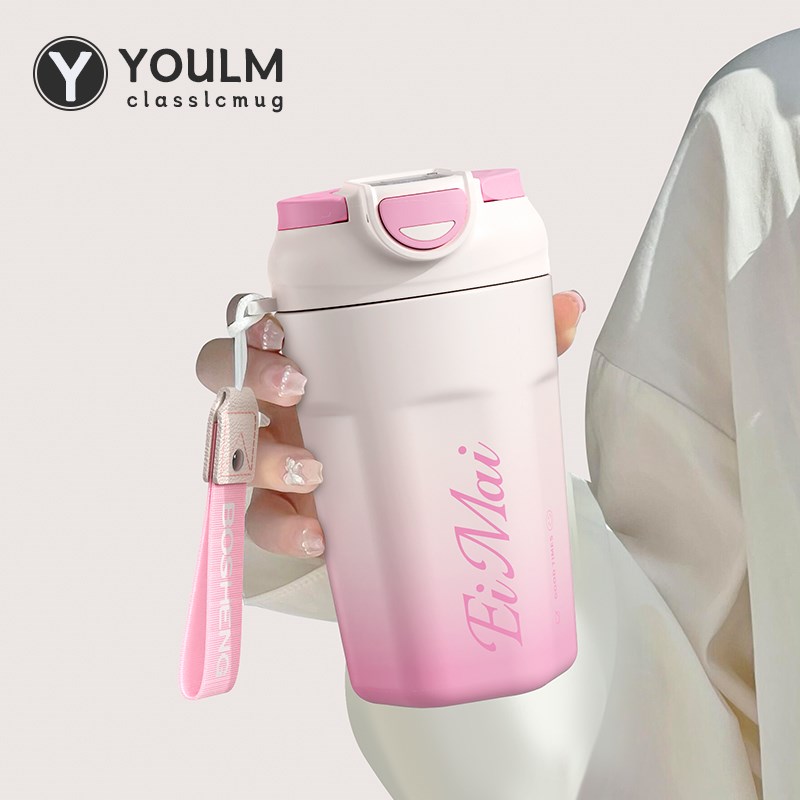 速发保温杯生高颜值精致高级感咖啡杯20款5新2携管杯便吸水杯学生