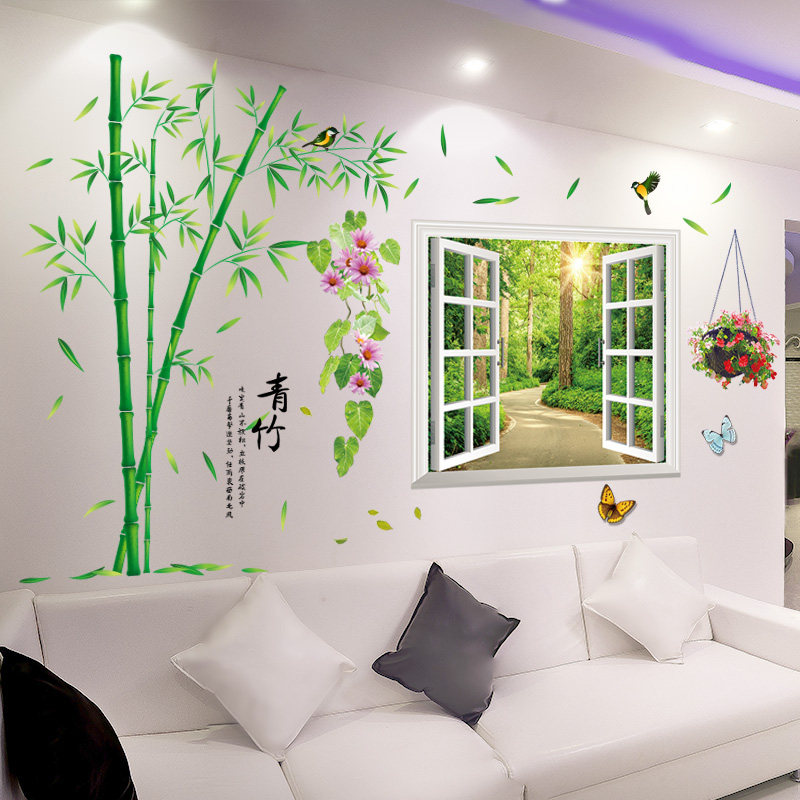 现货速发卧室墙纸自粘风景画墙上装饰立体墙贴纸贴画客厅电视背景