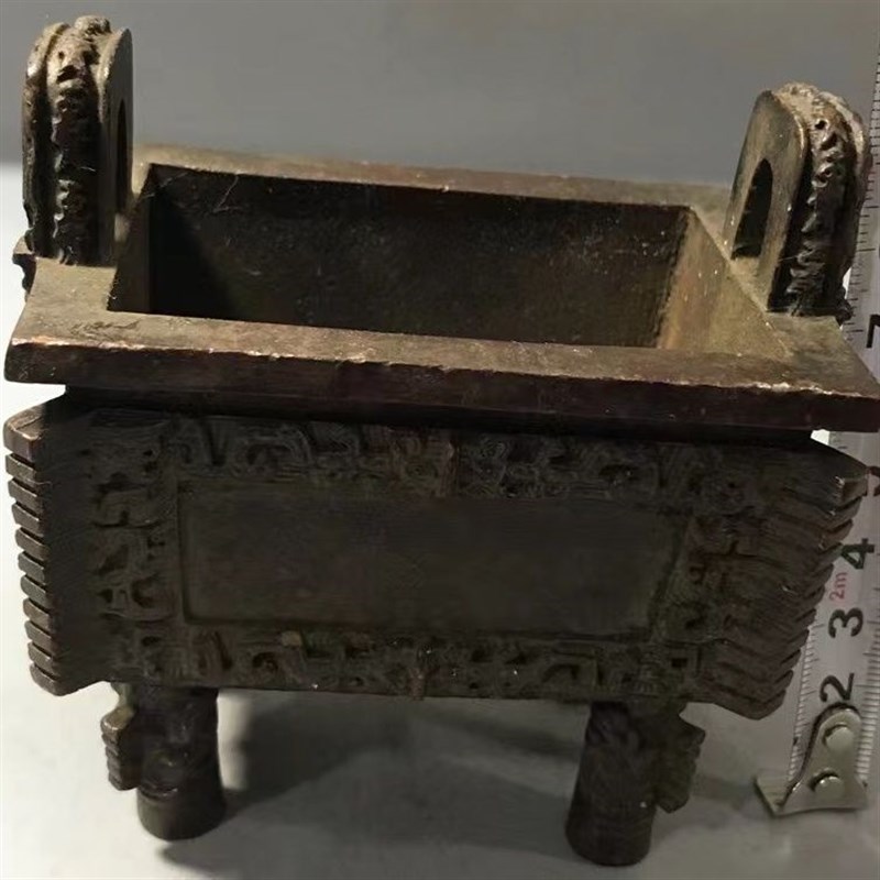 速发古炉四方司母戊戊铜摆件兽头龙鼎小司母鼎鼎后母戊鼎香玩摆件