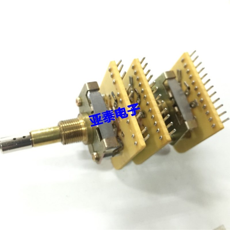 现货速发双轴波段开关11档位和21档位切换开关三层开关轴长28MM