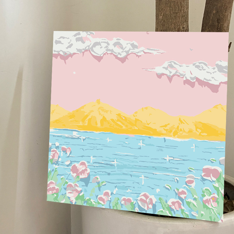 速发数字油画油彩画风景手饰填充涂色愈工治装解闷手绘画画艺术