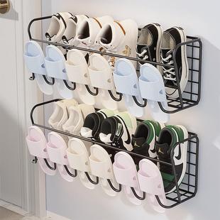 速发门上悬挂打孔简式贴墙上的托鞋挂钩免挂在壁挂易鞋架后壁鞋柜