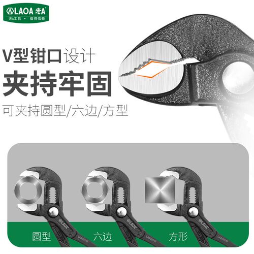 速发老多钳铬钒钢 多功能快调水泵钳 大开口管  A用水管钳大