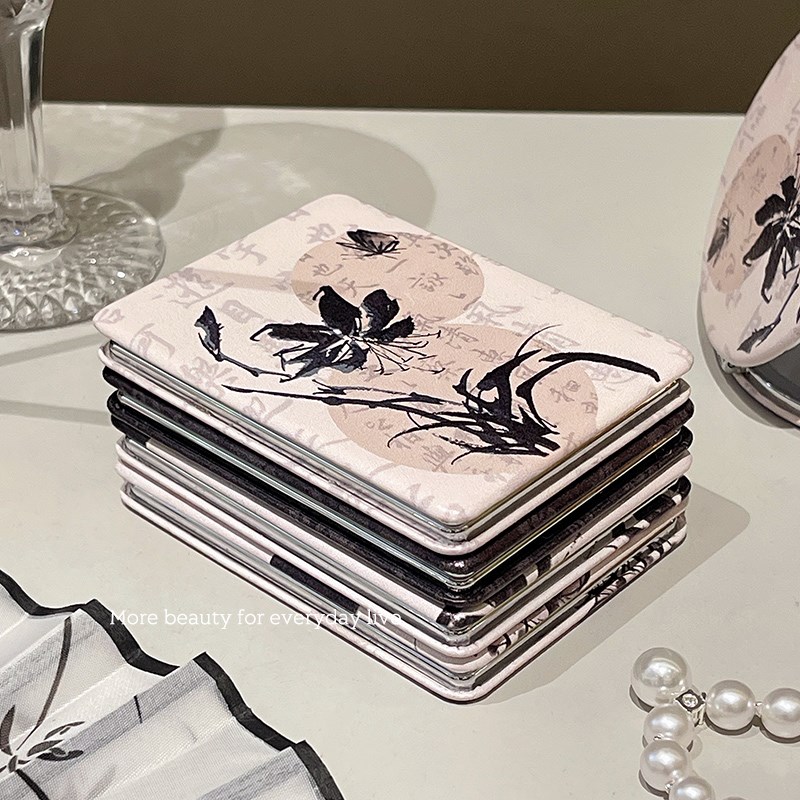 速发你风折叠小镜子随身携带便携式迷国镜持化妆手双面高级感梳妆