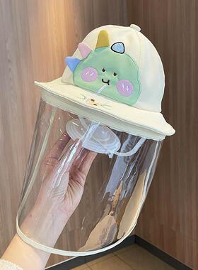 婴儿防飞沫帽子宝宝防护面罩外出新生婴幼儿隔离防疫帽挡风渔夫帽