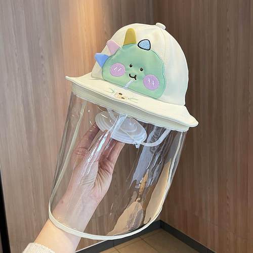 婴儿防飞沫帽子宝护面罩外