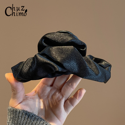 初之沫高级缎面云朵抓夹轻奢新款鲨鱼夹女后脑勺夹子布艺发卡头饰