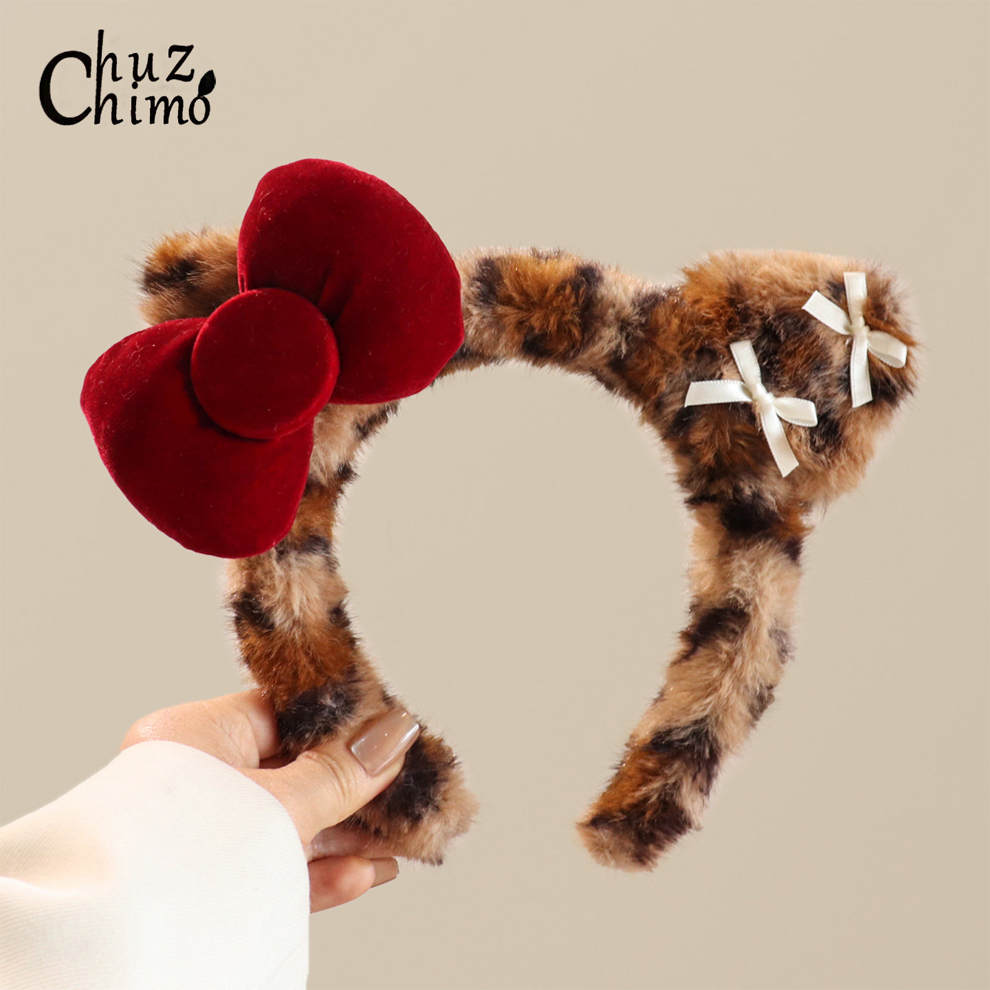 秋冬甜美豹纹毛绒发箍女新款卡通可爱猫咪蝴蝶结头箍外出发卡头饰,饰品/流行首饰/时尚饰品新,发饰,淘宝优惠券,粉丝福利购,淘宝优惠卷