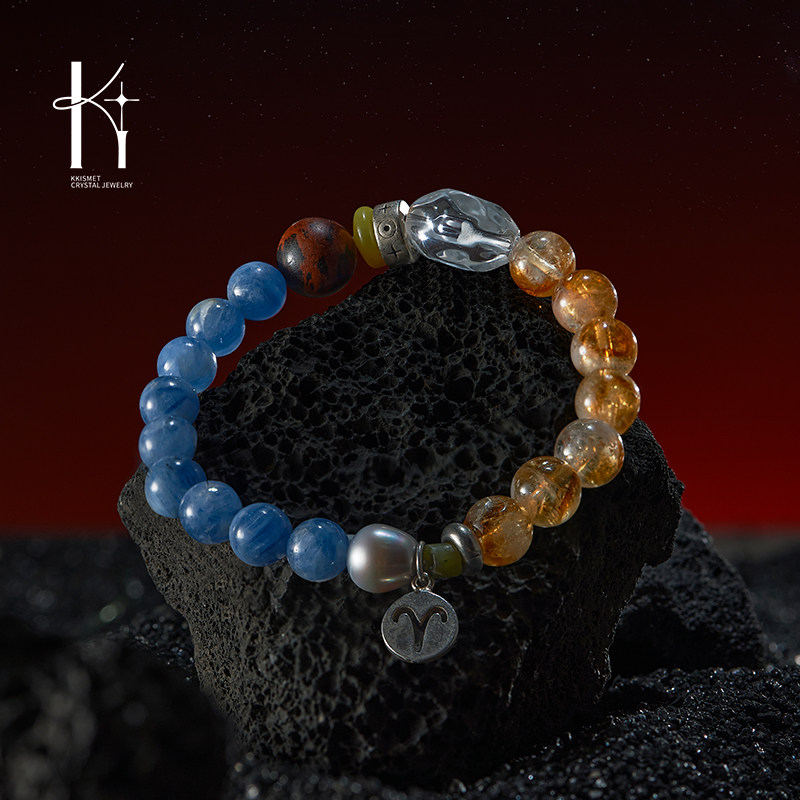 KKISMET 12星座—白羊座 天然水晶 疗愈手串  开创力 静谧 饰品