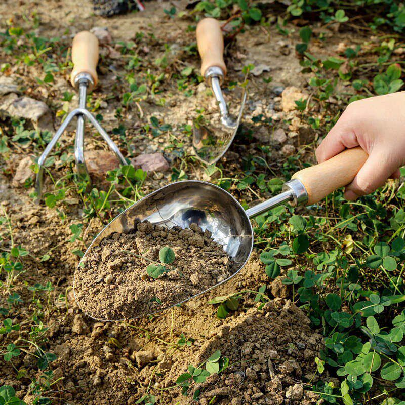 速发优选不锈钢家用种花铲子套装工具园艺种植挖土户外铁锹养花种