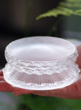 速发古法琉璃圆形形层莲花双底座莲台可安放居像摆件香炉佛家使用