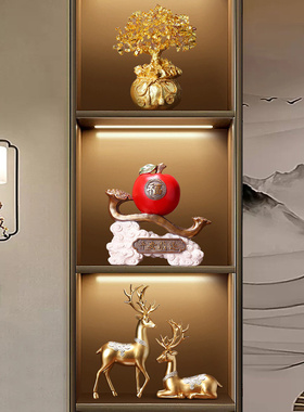 速发新中式书房办公室茶室酒柜装客品摆件家饰居厅高端大气摆设