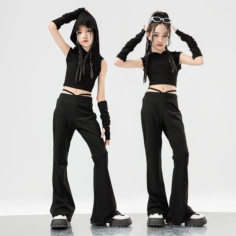 速发爵士舞服装套azz炸街潮酷孩废上风连帽土衣裤演出服j装