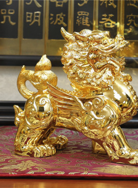 速发纯贴铜金客貅摆件招财聚财家用貔厅保平安开业乔迁礼品摆件