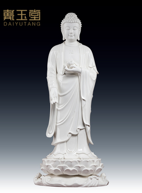 速发大型观莲全堂佛释迦瓷尼地藏立音佛像菩萨像如来佛陶摩摆件