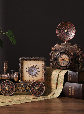 速发欧式复古怀老照相机模型摆件旧咖物件服装店铺式啡厅橱窗装饰