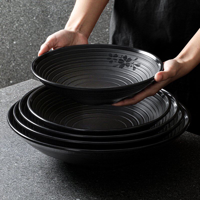 速发深胺黑色餐具仿瓷密大碗水煮肉片酸菜商毛血旺塑料碗鱼用