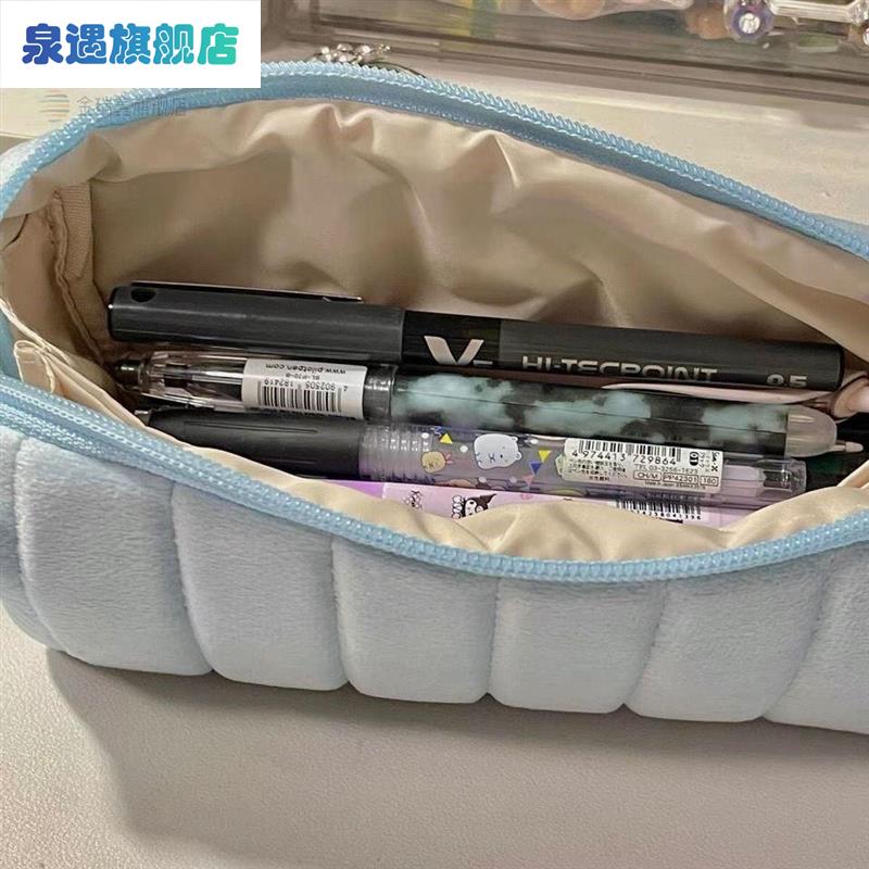 现货速发云朵面包笔袋用心造物小众柔软抗摔夹层收纳大容量笔袋文