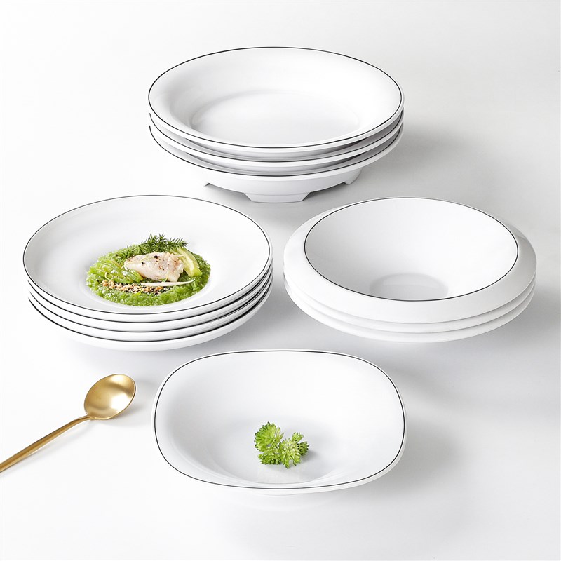 速发密胺餐具盘子汤盘圆餐商用形厅饭店餐盘深盘仿瓷上汤菜盘