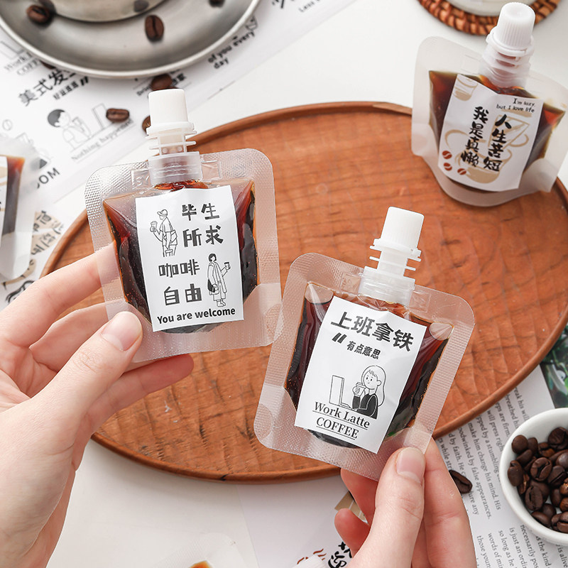速发咖啡液分装袋一封性浓缩冷萃明滴打包袋透冰磨砂密次吸嘴袋子