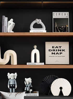 速发书房简约风视饰装家居客厅书柜艺术小摆设电品柜抽象工艺摆件