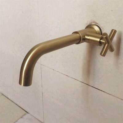 极速Chrome & Black Out Door Garden Wash Faucet Wall Mount Si