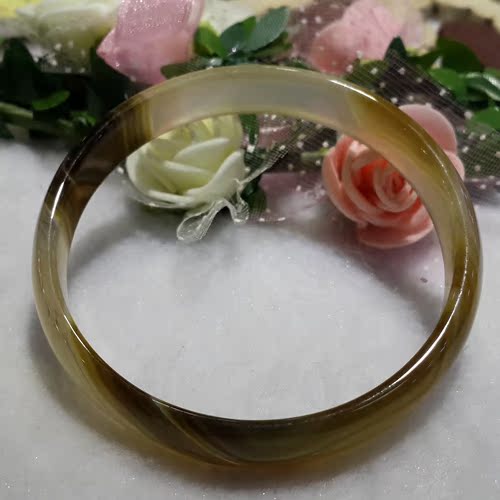 天然冰种玻璃种翡翠黄翡色缠丝巴西玉髓 特色 手镯 护手 手环 款