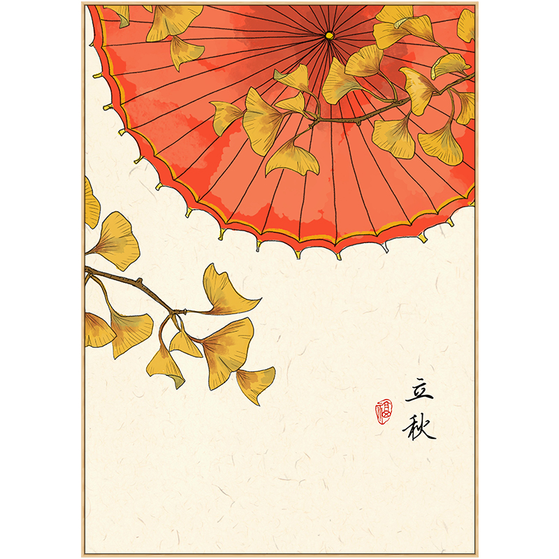 新中式客厅装饰画二十四节气古风餐厅日式挂画禅意24节气墙面壁画图片