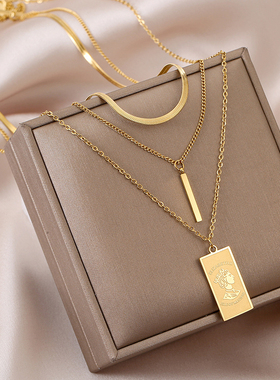 XIYANIKE 316L Stainless Steel Gold Color Multi-layer Geometr