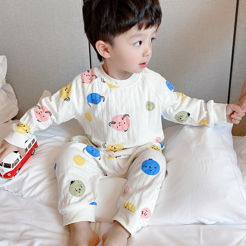 宝宝连体睡衣春秋薄款男女童儿童防踢睡袋1纯棉3婴儿双层5岁透气