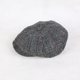 Men Twe 极速Newsboy Wool Woolen Male Octagonal Cap Women