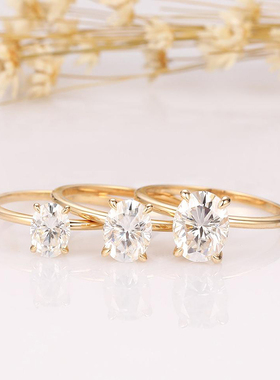 极速CxsJeremy 14K 585 Yellow Gold 1CT-2CT Moissanite Engagem