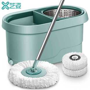 washfree hand bucket househo 极速Rotating lazy mop