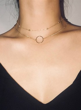 SNG New Arrival 2022 Fashion Modern Choker Necklace Two Laye