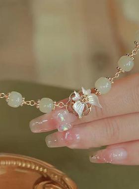 小女孩儿童手链女童闺蜜款仿和田玉女款串珠手环女生精美古风手串