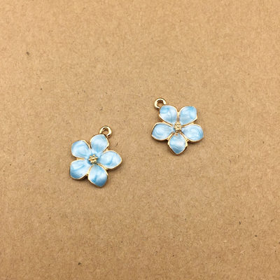 推荐10pcs 14x16mm Enamel Sakura Flower Charm for Jewelry Mak