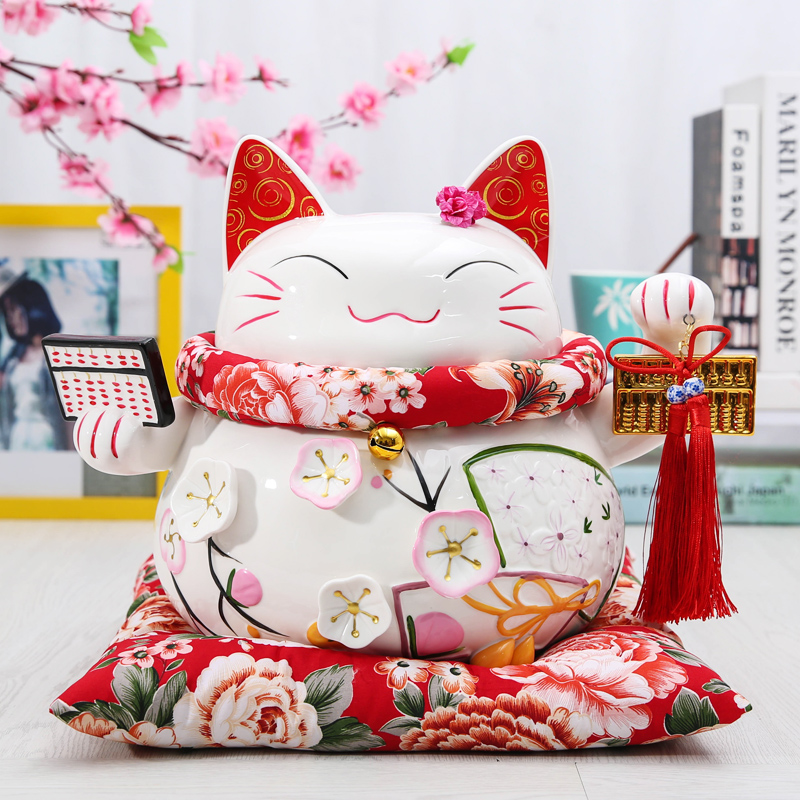 招财猫摆件店铺开业礼品超大号居家创意陶瓷存钱罐储蓄罐16寸