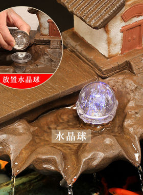 水晶球风水轮配件假山气泡球冰裂球玻璃球喷泉流水盆景转运球摆件