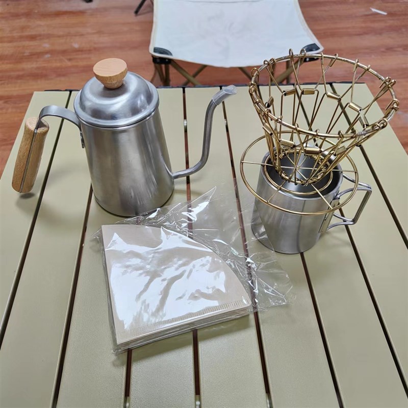 手冲咖啡手冲壶咖啡滤网户外咖啡套装咖啡装备露营风格旅行便携式