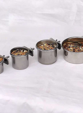 Hanging Cage Bowl for Pet Birds Anti-turnover Stainless Stee